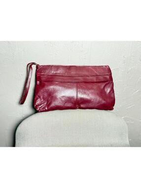 1970's Burgundy Vegan Leather Clutch Purse